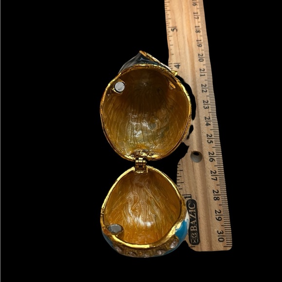 Vintage enamel and bejeweled Owl trinket box - Picture 8 of 8